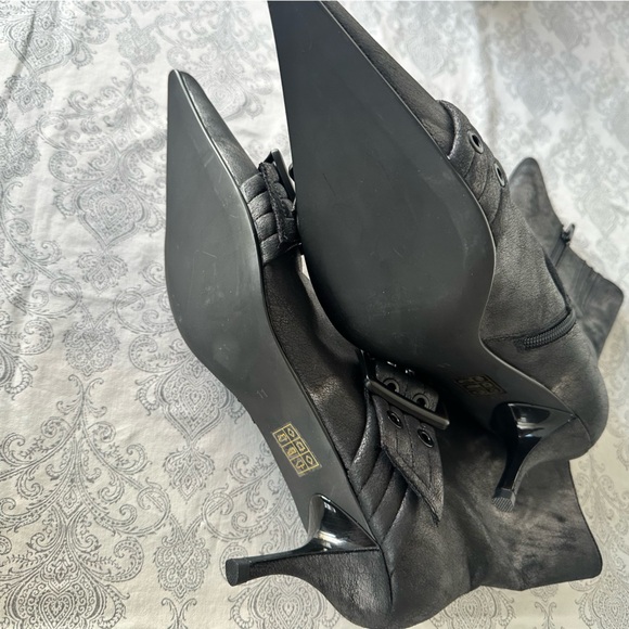 Free People Jeffrey Campbell Deja Vu Buckle Boots Distressed Pointy size 11 - Picture 7 of 12